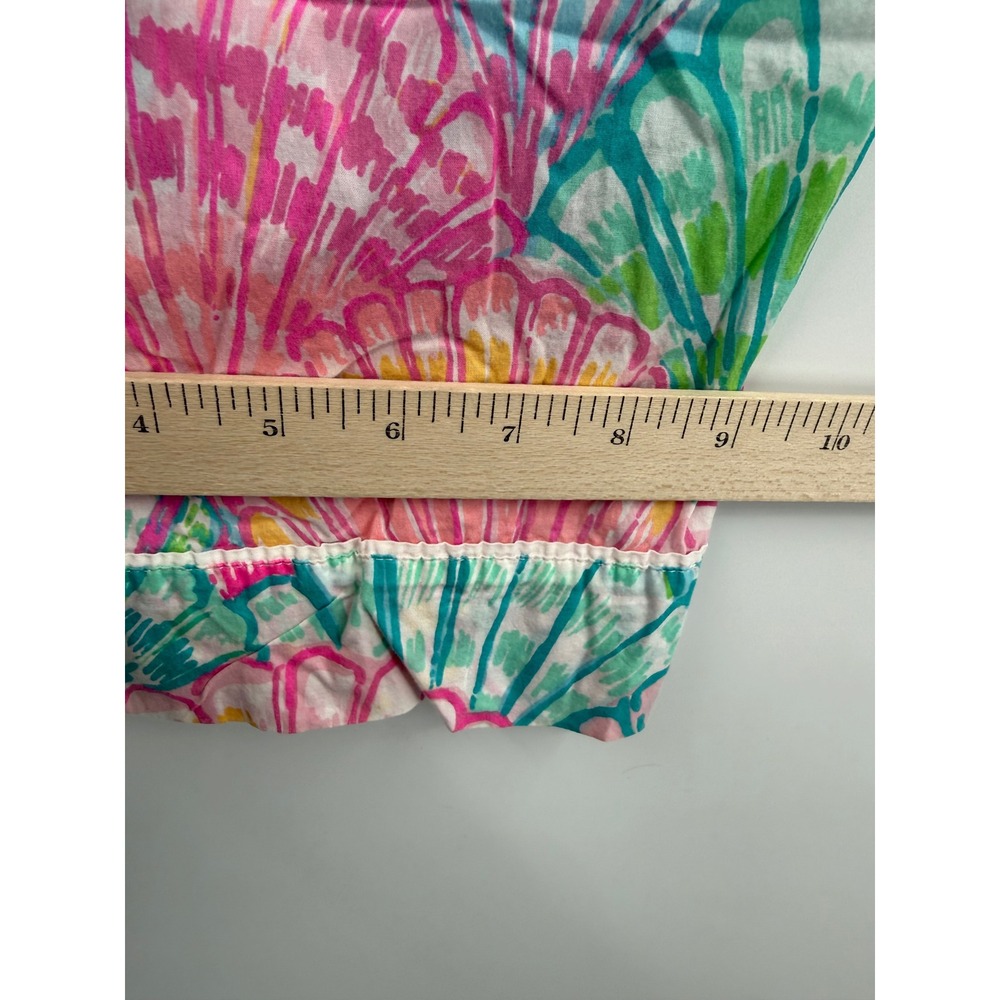 Lilly Pulitzer Pajama Pants Womens Large Pink Green Shell Print Cotton PJs - Picture 7 of 8